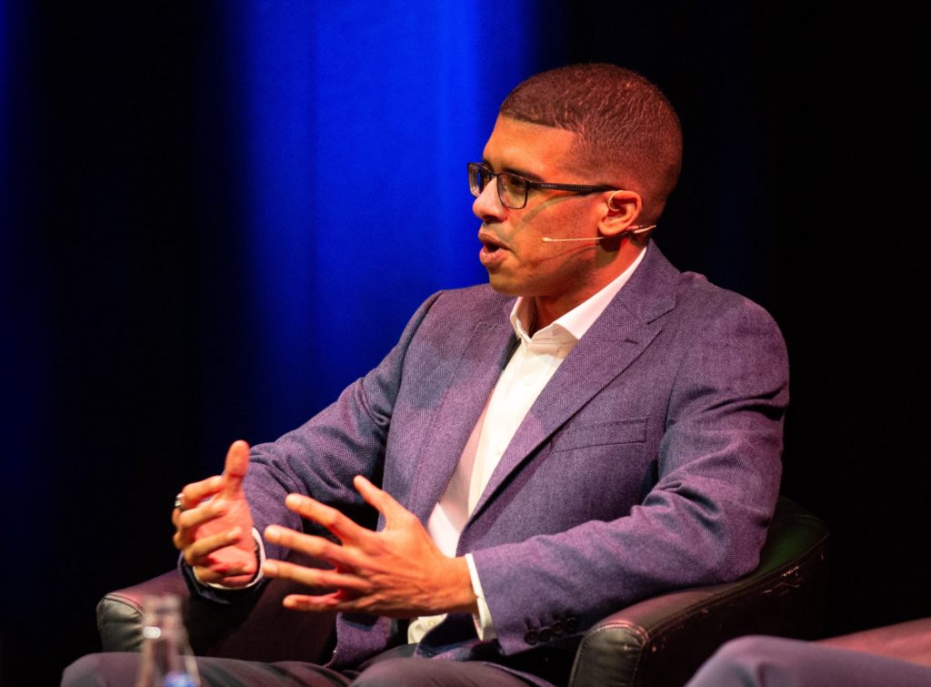 Lee Chambers speaking at The Lowry