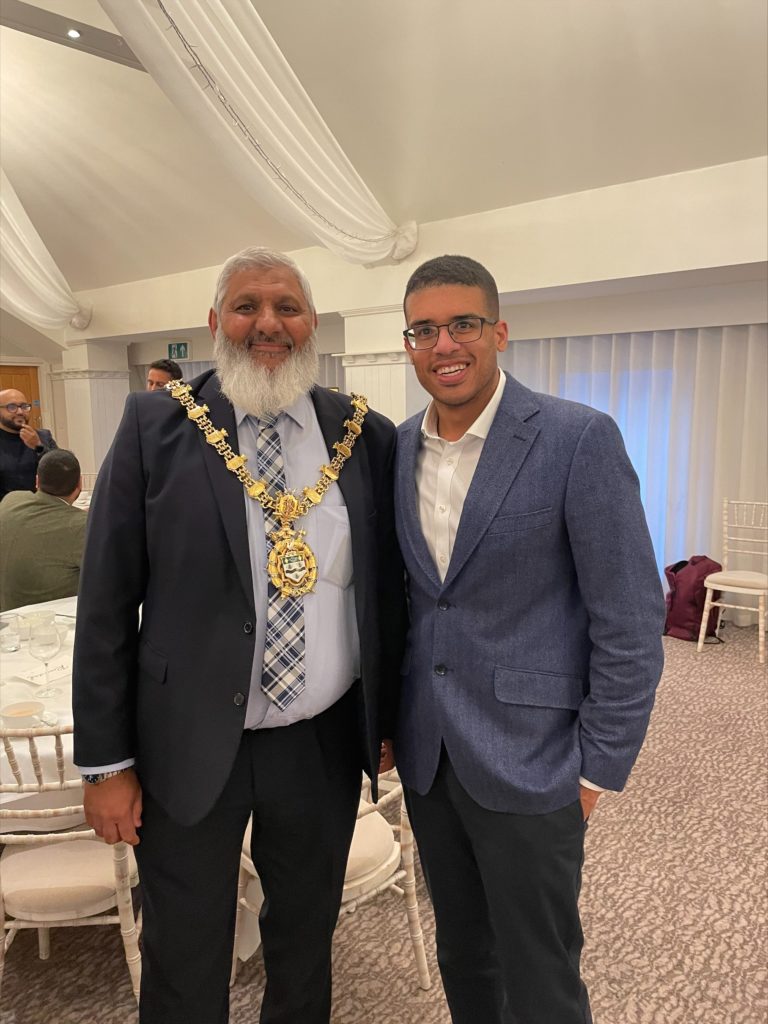 Lee Chambers with Mayor of Blackburn Suleman Khonat